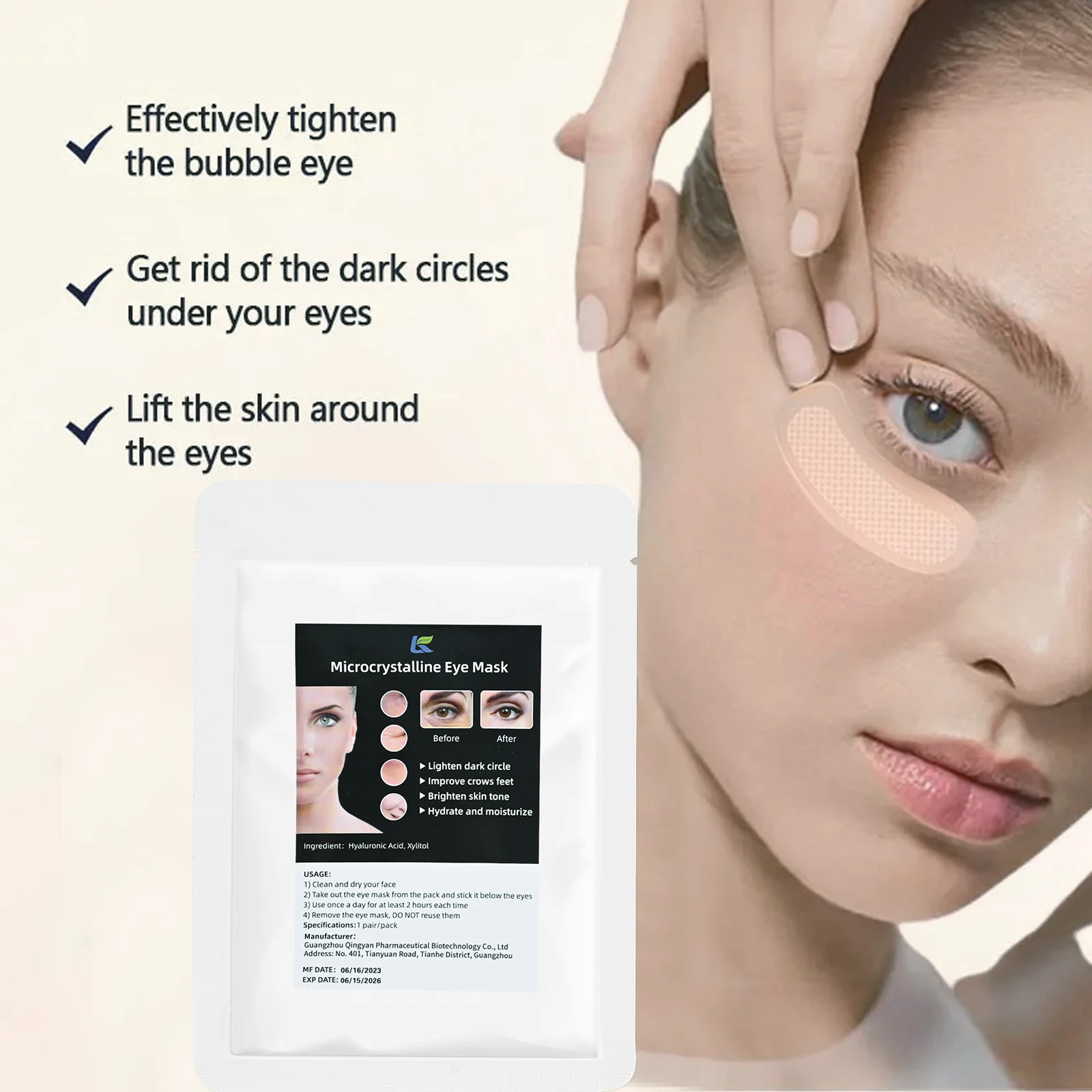 Microneedle Eye Mask Micro-needle Eye Patch Hyaluronic Acid Anti-wrinkle Moisturizing