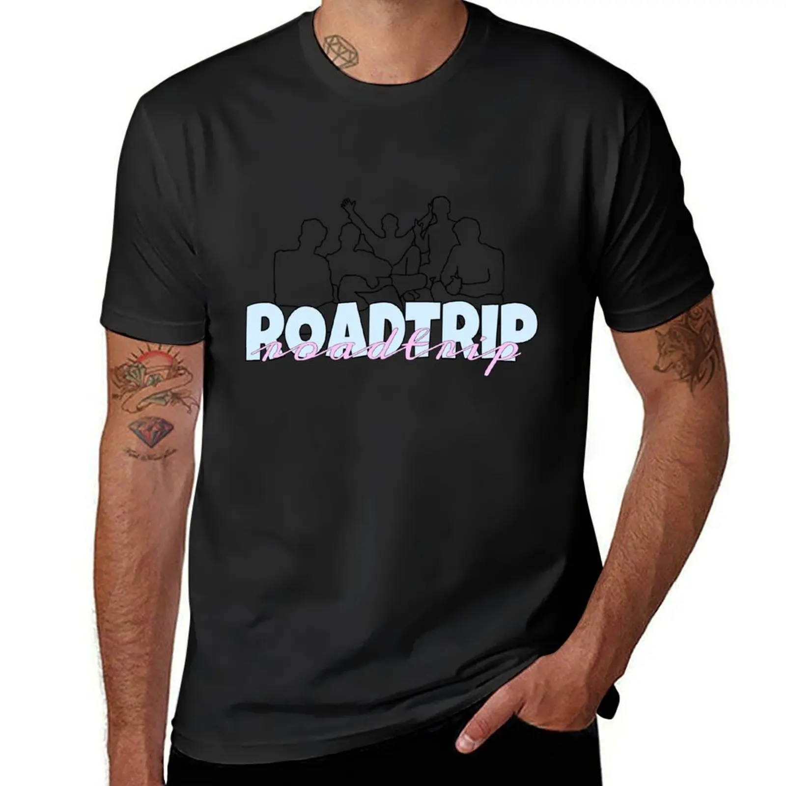 Футболка Roadtriptv с белым контуром, спортивные вееры, быстросохнущая мужская одежда
