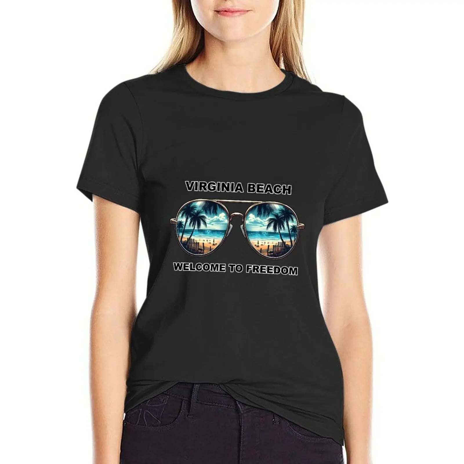 Virginia Beach Welcome to Freedom T-Shirt anime tops blanks summer top Womens graphic t shirts