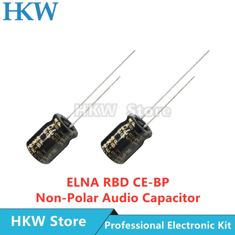 ELNA RBD CE-BP Series Non Polar Bipolar HiFi Audio Capacitor 4.7UF 10UF 22UF 33UF 47UF 100UF 25V 35V 50V 20% 10pcs/lot audio capacitor