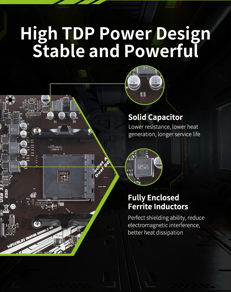 Комплект игровой материнской платы MAXSUN Challenger A320M.2-VH ЦП AMD ...