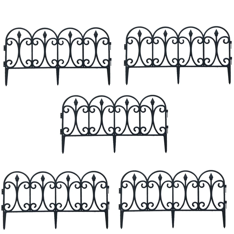 

5PCS Garden Border Fence Decorative Edging Barrier Plant Bordering Lawn Fence For Yard Garden Decoration Outdoor