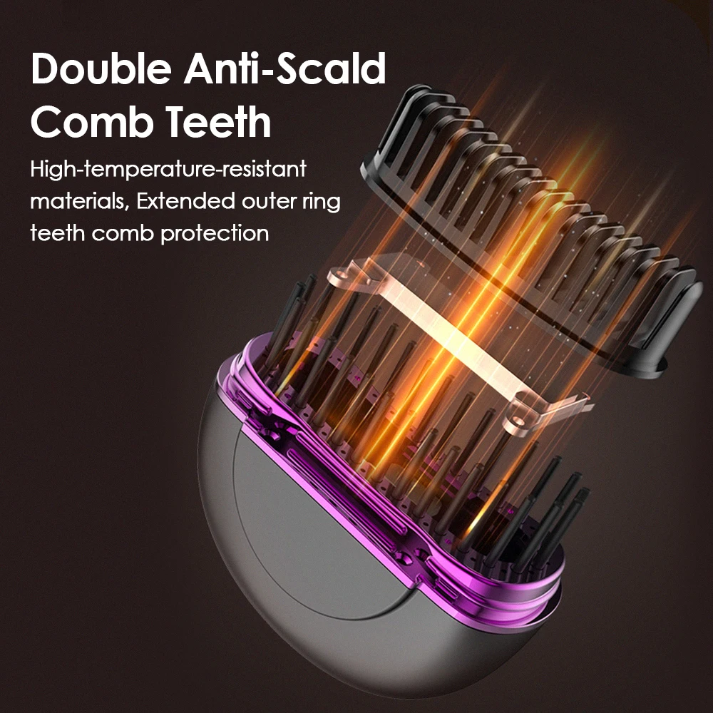 Wireless Portable Anti-Scald Constant Temperature Hair Straightening Brush Mini Hair Styler USB Rechargeable Travel-Friendly 5