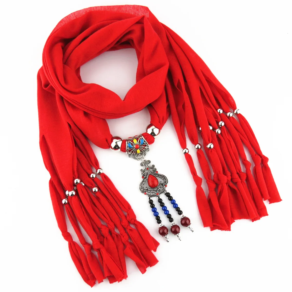 

New Design Ceramic Beads Jewelry Scarf Necklace For Women Fashion Luxury Charms Accessories Pendant Necklaces Scarf