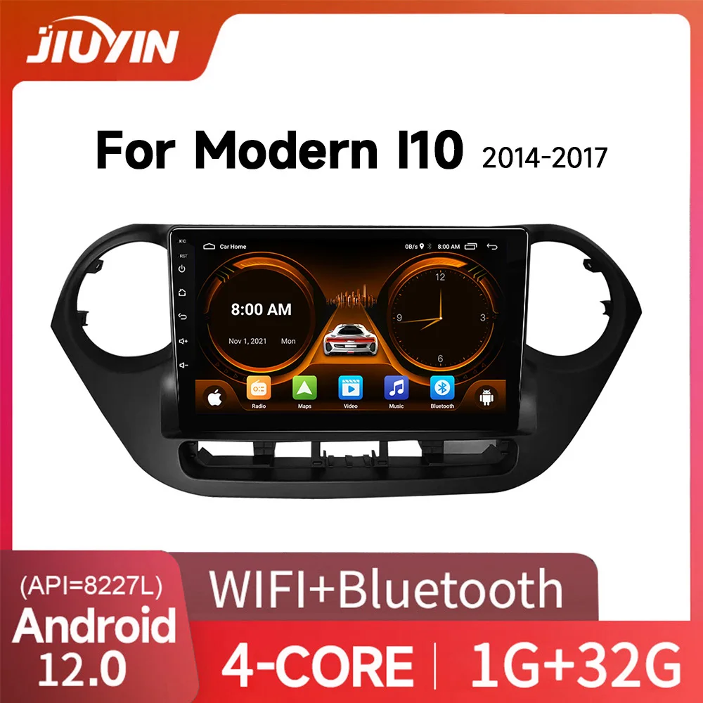 

JIUYIN 2Din Car Radio for Hyundai Grand I10 2013-2018 Multimedia Player GPS Android 12 Navigation Carplay Stereo DVD Head Unit