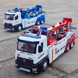 Hot sale 1: 32 alloy rescue trailer model,simulation crane toy,urban cleaning vehicle toy,wholesale