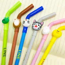 

Students Christmas Gift Cute Animal Cartoon Straw Shape Neuter Pen Creative Personality Award Creative Fountain Pen