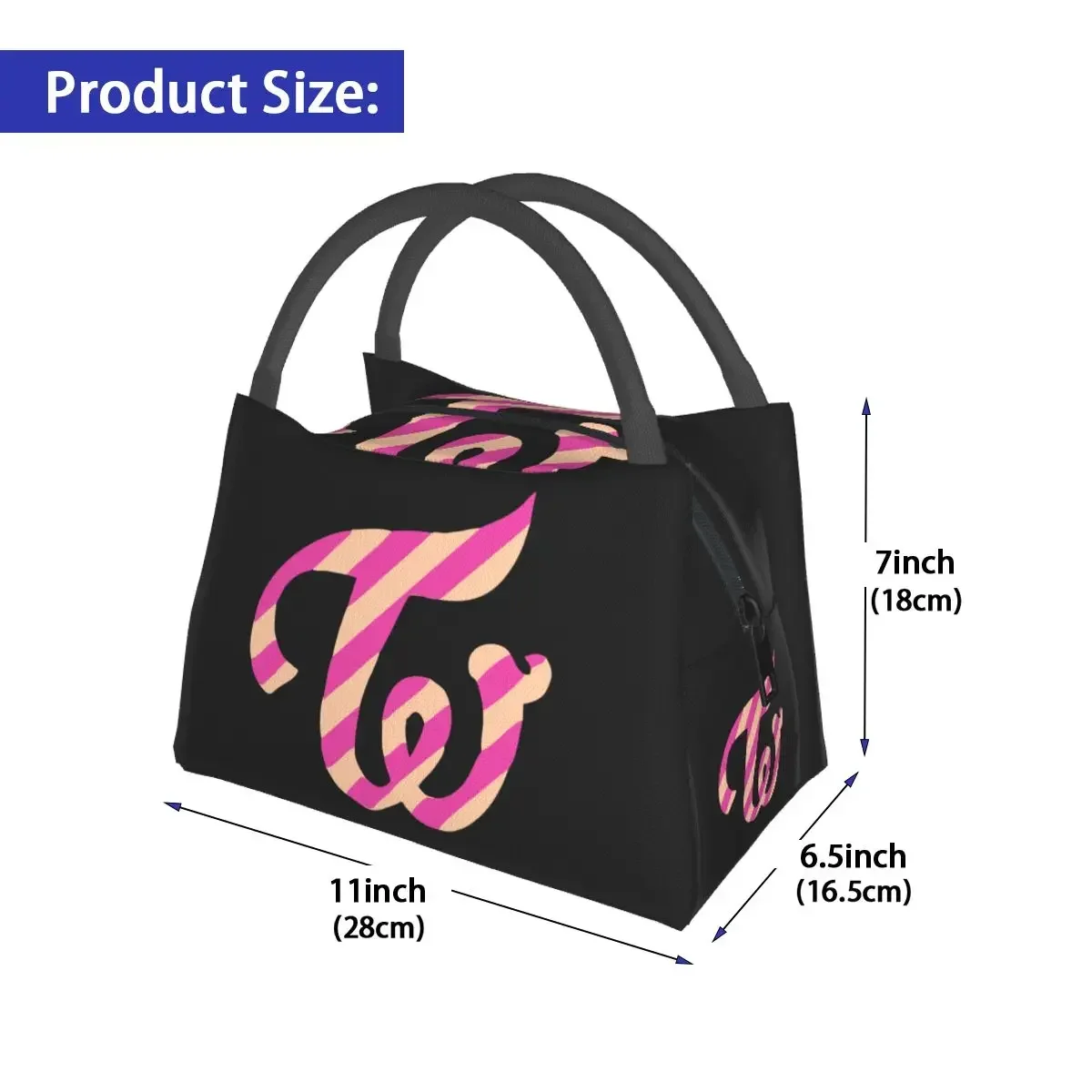 T-Twicecoasterss Lunch Bag Twice Funny Lunch Box School Portable Tote Food Bags Print Cooler Bag