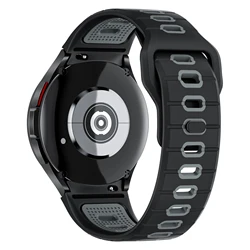 Premium Silicone Smartwatch Band - No-Gap Design, Versatile Fit for Galaxy Watch6 40mm (Black Grey)