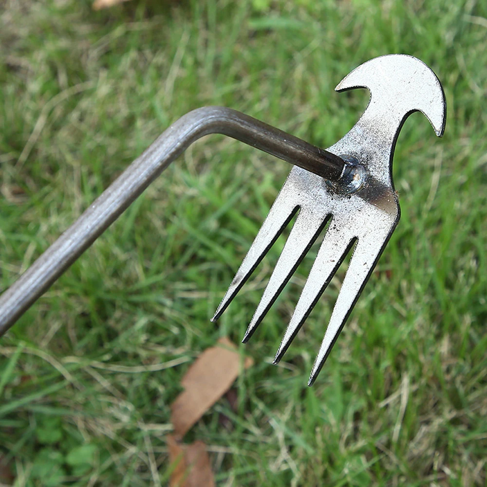 4 Tooth Grass Pot Soil Weeding Tool Manganese Steel Manual Excavator Refurbished Garden Land Herb Supplies Easily Pulled