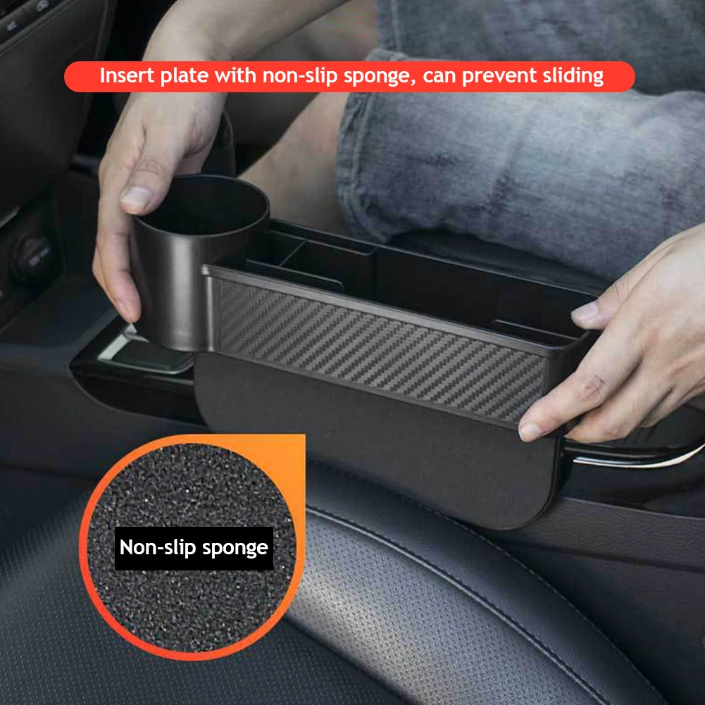 

Car Storage Tools Black Auto Car Seat Gap Catcher Filler Storage Box Pocket Organizer Holder SUV Pocket Stowing Tidying Drink