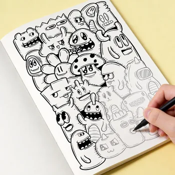 Quaderno da Disegno Casual per Decompressione, Libro da Disegno Divertente con 22 Modelli di Carta Trasparente, Quaderno per Creazioni Artistiche e Graffiti, Regalo (Senza Penna)