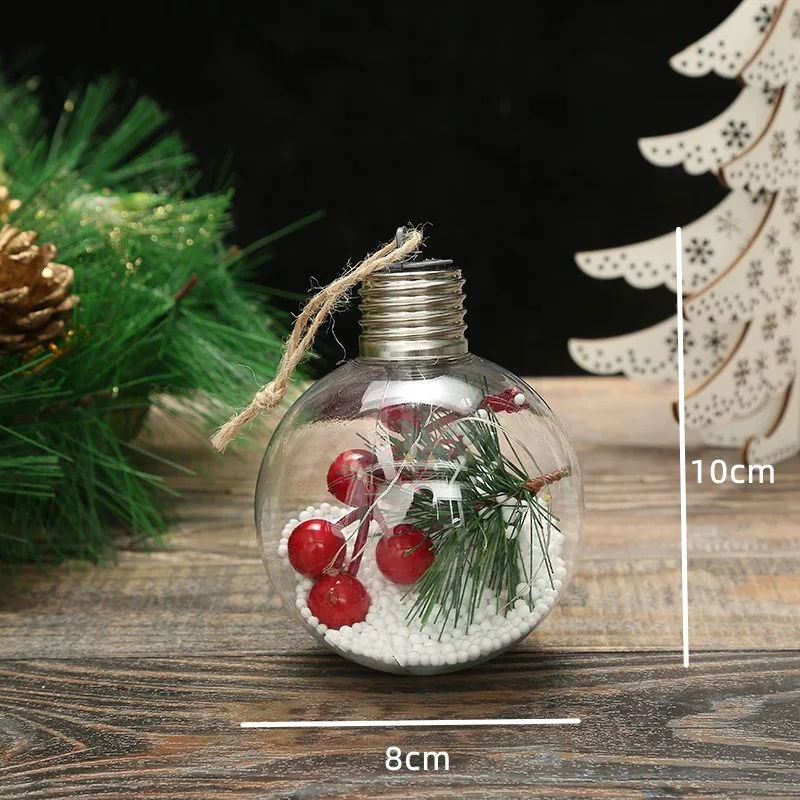 Clear Christmas Fillable Glowing Bauble Xmas Tree Hanging Ornament Santa  Pendant Christmas Decorations For Home Kids Gift Box - AliExpress