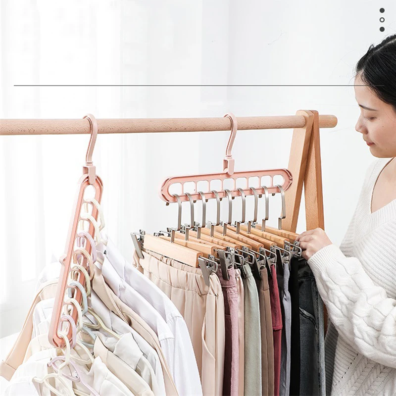 Multifunctional Magic Hanger Clothes Drying Plastic Adjustable Non-marking Multi-layer Household Wardrobe Skirt Storage