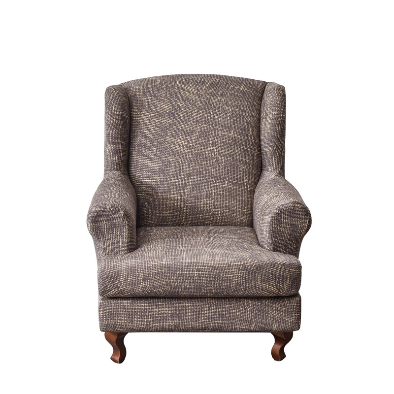 Wing Chair Slipcovers 2 Pieces Stretch Spandex Wingback Chair Covers Sofa Slipcover Printing Wingback Armchair Slipcovers 5