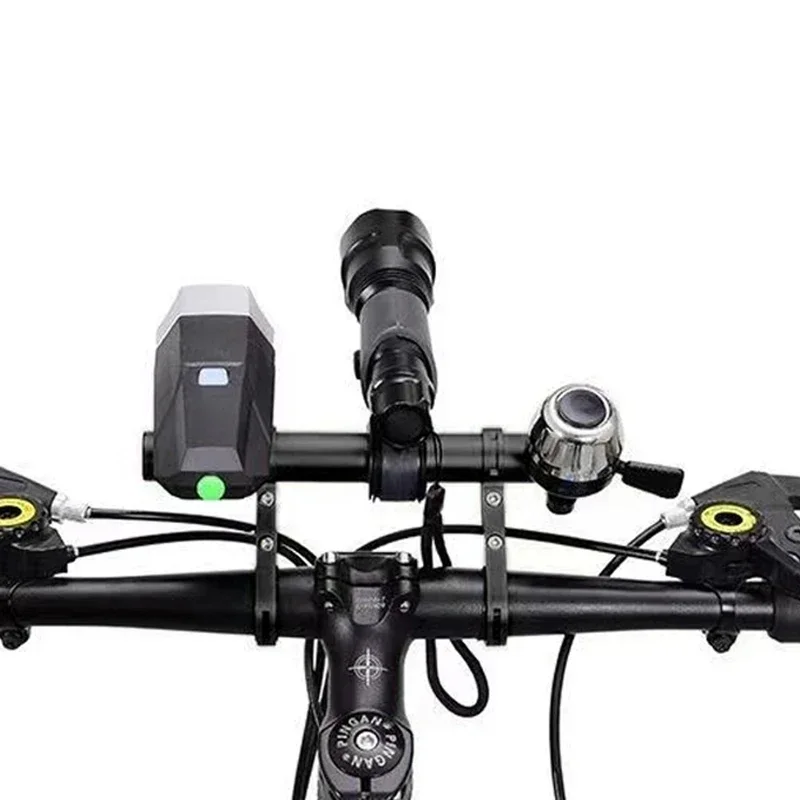 Bicycle Handlebar Extender 20cm Bicycle Handlebar Extended Bracket Bike Mount Bar Computer Holder Support Rack Alloy Stand Double Frame Bicycle Clip