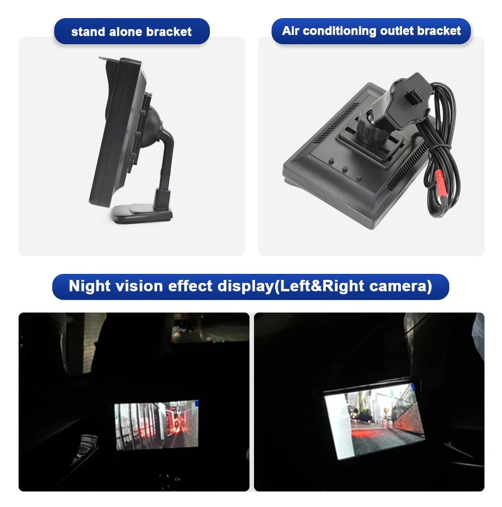 AHD 5 in Digital Car Side View Monitor Mirror System 720P Blind Spot Night Vision Rear View camera with display Back up Car Rear View Camera Car Display Monitor Display Car Parking Monitor