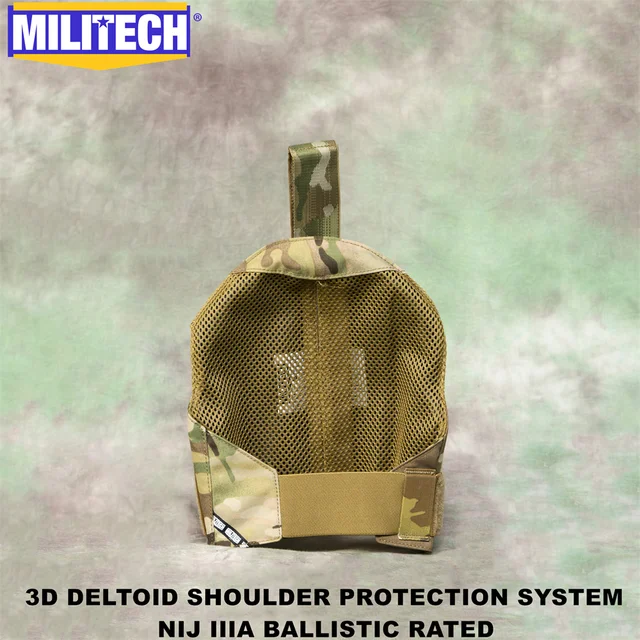 MILITECH-NIJ Level 3A 0108.01 3D Shoulder Ballistic Protection System Contoured Deltoid Armor Fits AVS JPC 2.0 CPC LVS Vest 4