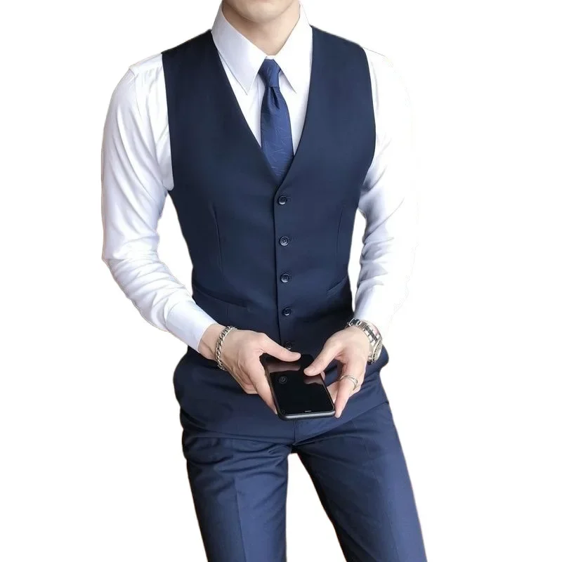 W192 Double Breasted Solid Color Groom Wedding Tuxedo Suit