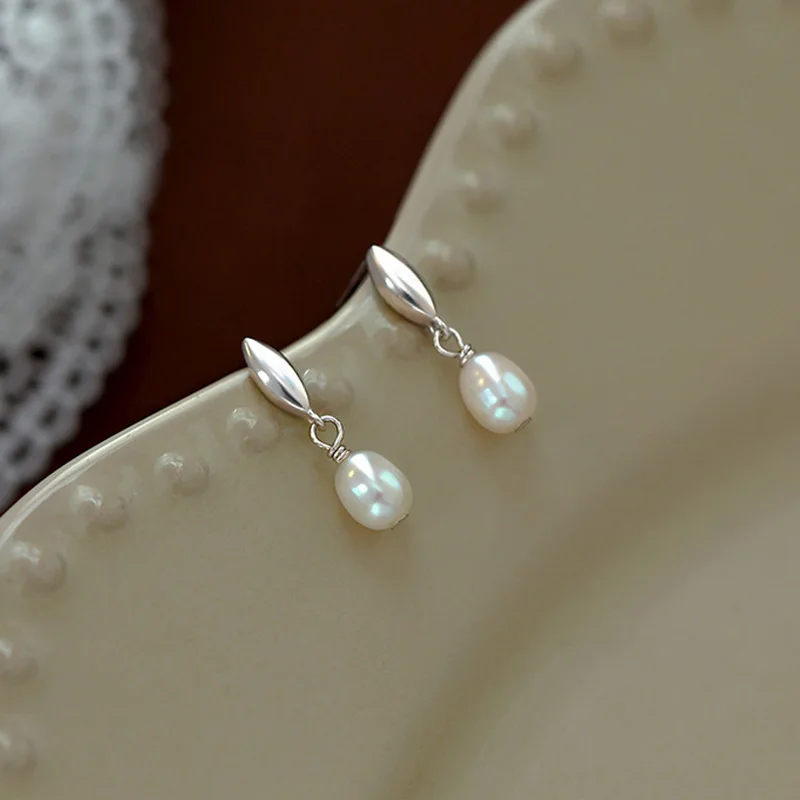 Orecchini Pendenti Con Perle D'Acqua Dolce – Argento 925, Ipoallergenici, Confezione Regalo