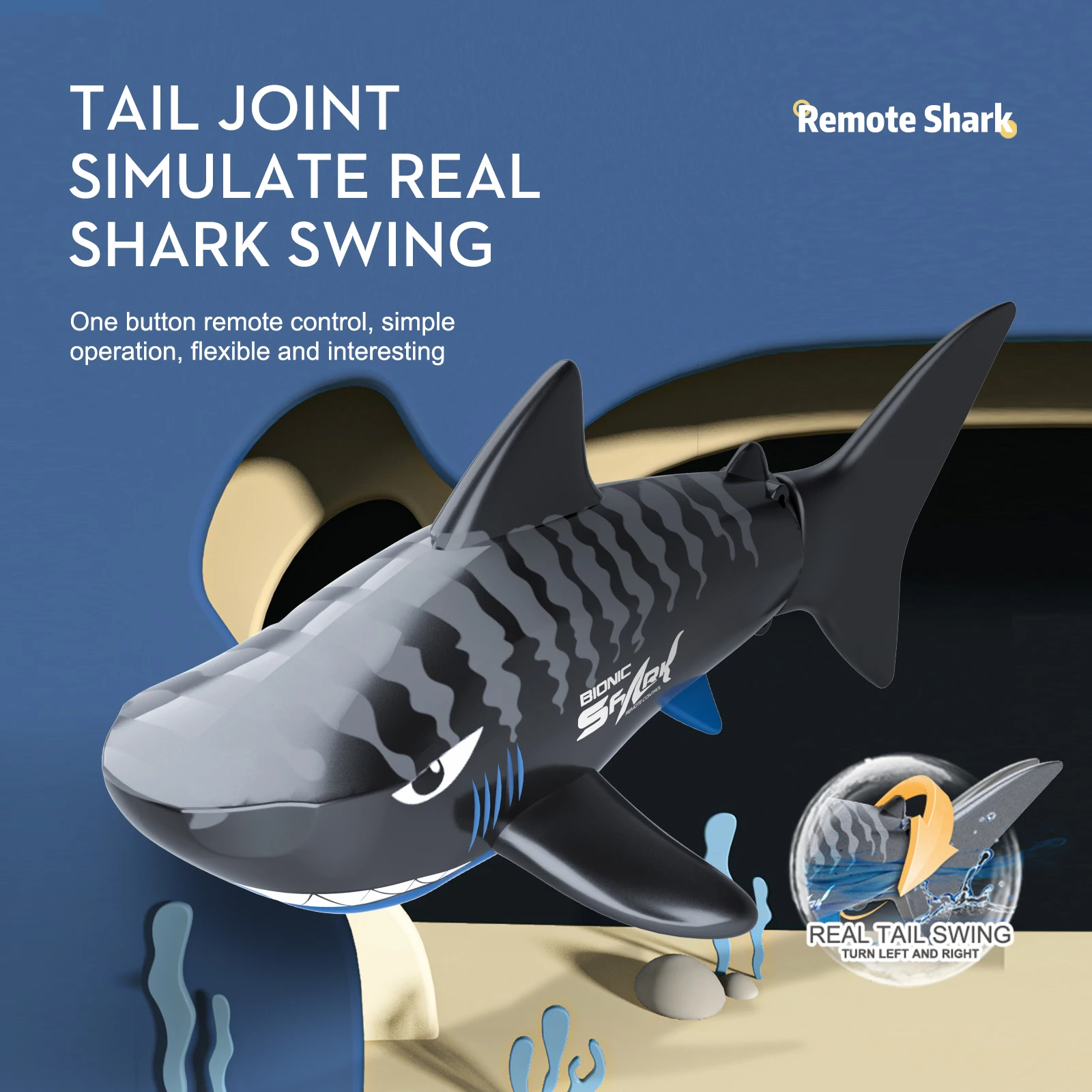 Smart Mini Remote Control Electric Bionic Shark Fish Can Dive In The Water Toy Swimming Pool Bath Toy for Boys Childrens' Gifts