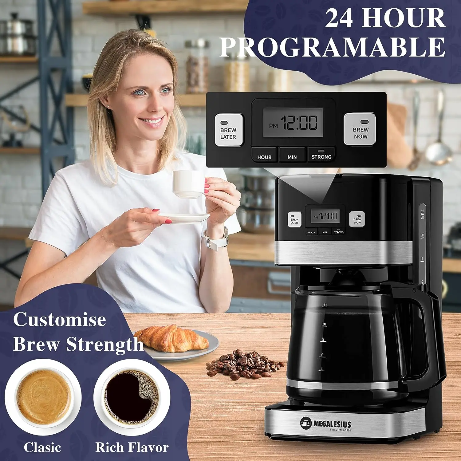 Hamilton Beach Front Fill Deluxe 12 Cup Programmable Coffee Maker, 46321 -  AliExpress