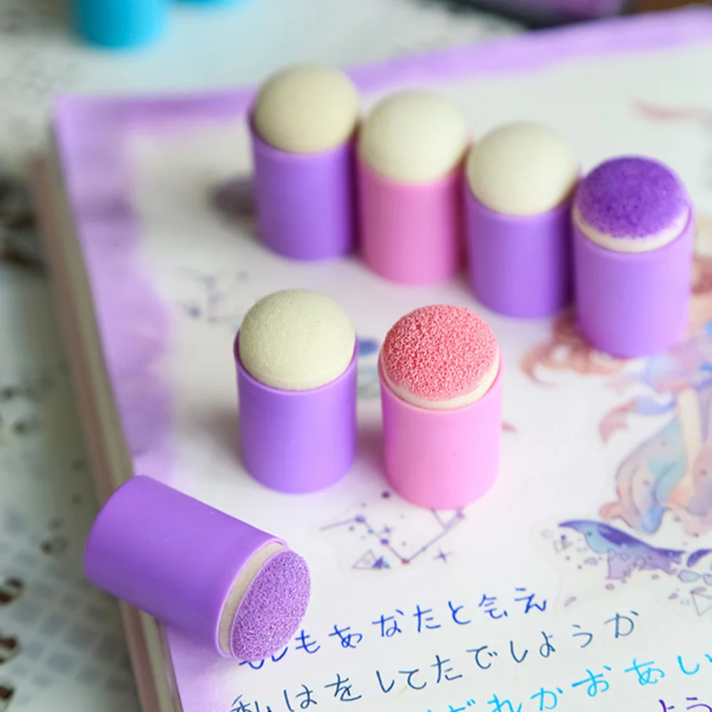 5 Pcs Sponge Seal Ink Blending Tool Finger Stamp Daubers Paint Brushes Art Supplies Washable Reusable Crafting Painting Sponges 6