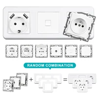 USB ซ็อกเก็ตผนัง1/2ปลั๊กเต้าเสียบสายไฟ16A ติดตั้ง EU สแควร์ Schuko สำหรับสมาร์ทโฟนแท็บเล็ต MP3สำนักงานห้องครัว 5