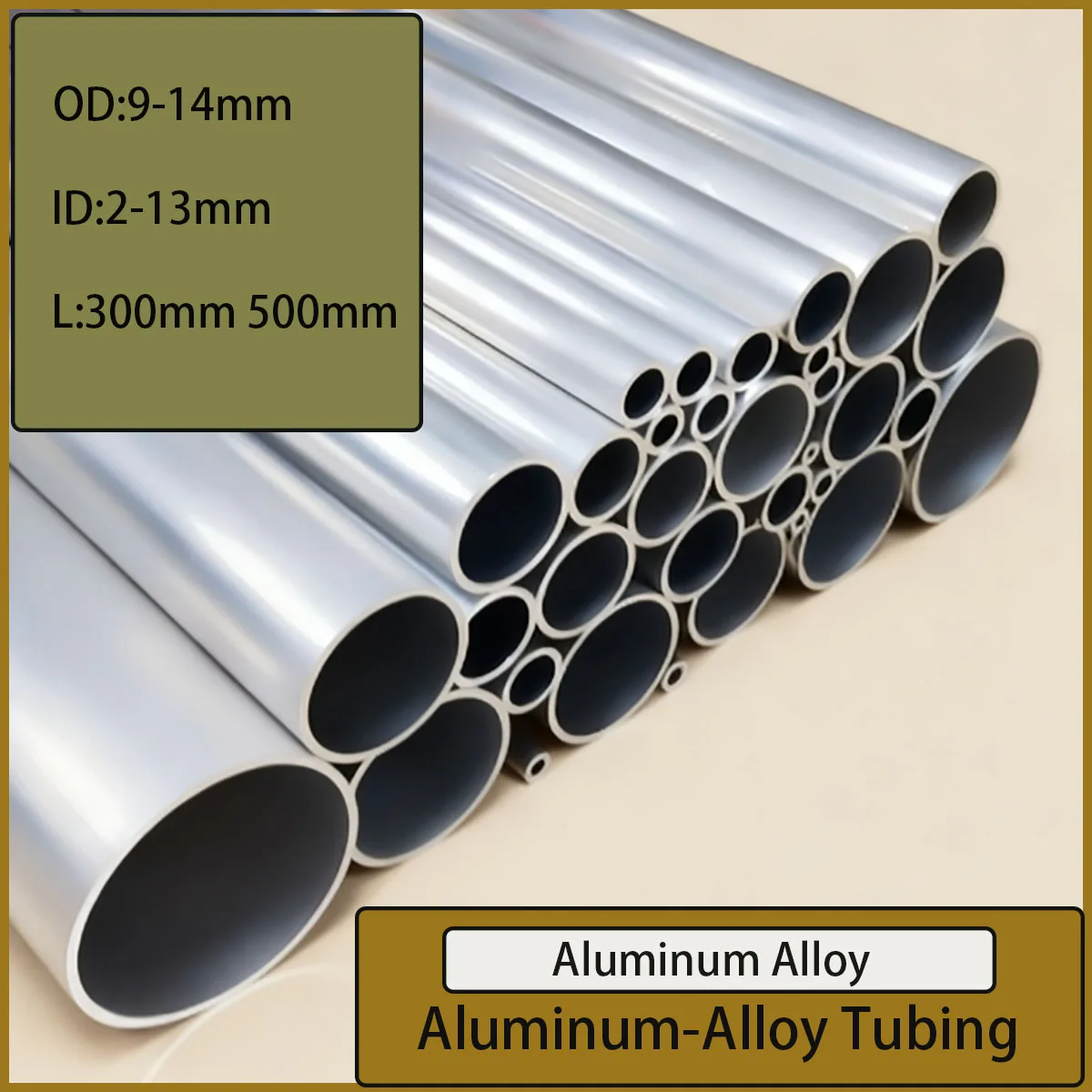 외경:9-14mm 원형 알루미늄 합금 튜브 - 길이: 300/500mm 직선 알루미늄 튜브, 산업 기계 및 DIY 프로젝트에 적합