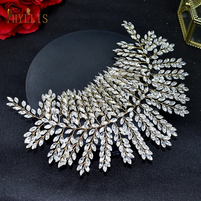 A425 Vintage Wedding Tiaras and Crown Boho Wedding Headband Handmade Bridal Headwear Head Jewelry Rhinestone Women Headpieces A425-G
