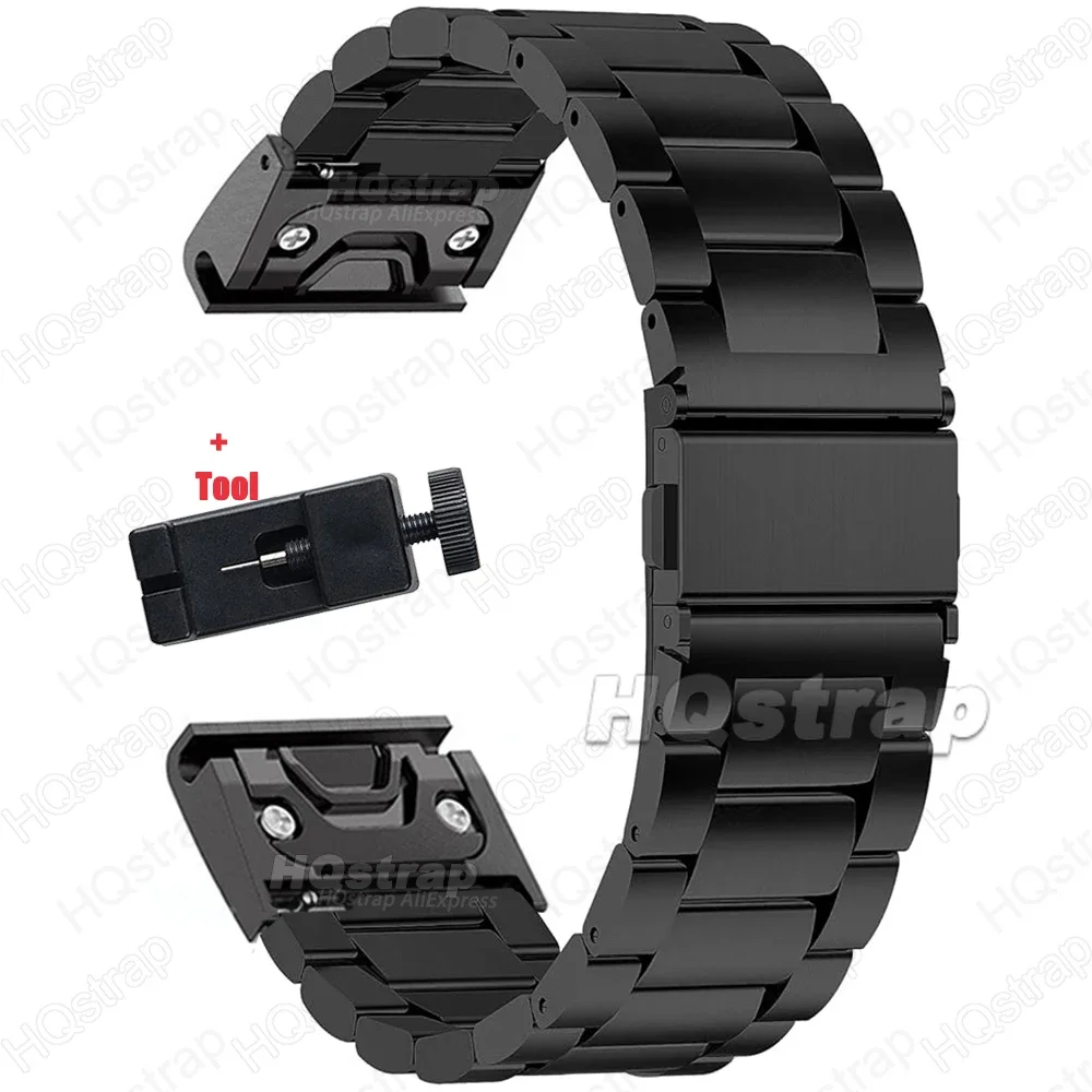 Sleek Stainless Steel QuickFit Metal Watch Band - Versatile Strap with Multiple Width Options