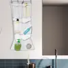 Mesh Bathroom Hanging Bag Hanging Shower Caddy Capacity Bathroom Hanging Bag with Hooks for Shower Organization Quick Dry Mesh 3