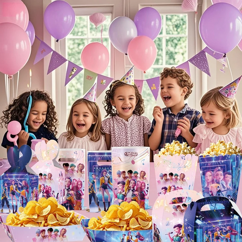 Décoration De Fond De Fête D'anniversaire Demon Hunter Kpop, Décor De Fête D 'anniversaire Huntrix, Fournitures De Fête D'anniversaire Kpop Hunter