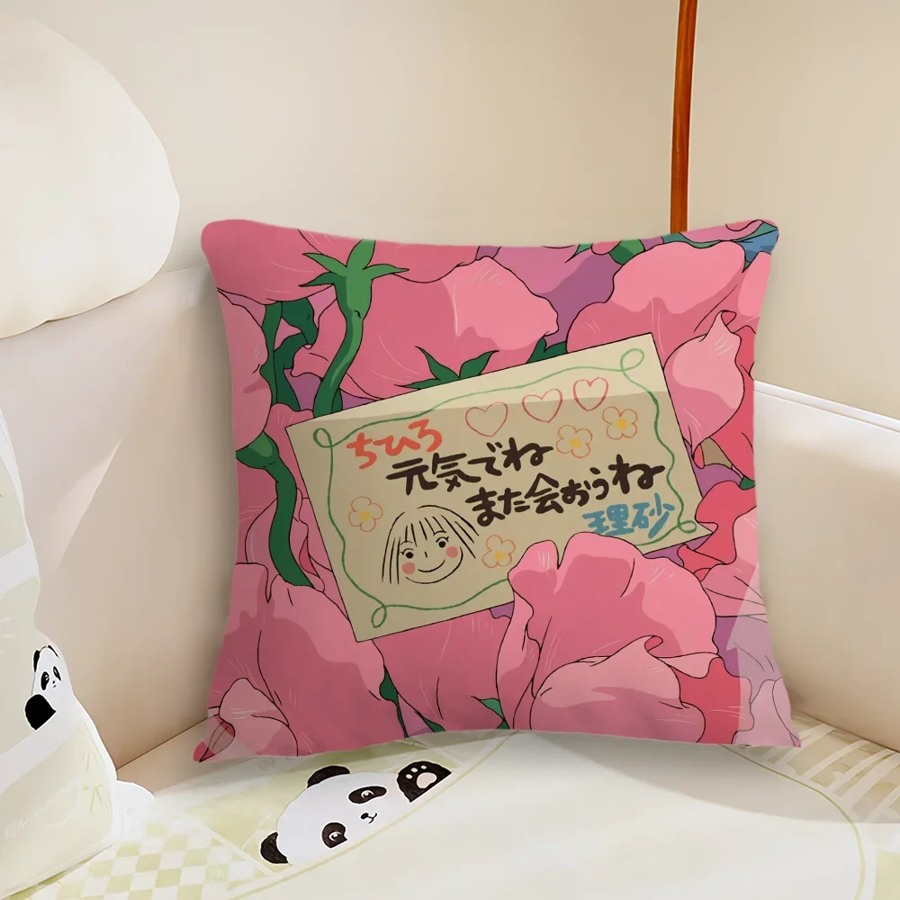 Anime cushion cover Sofa Living Room Bedroom Headboard Backrest Cushion Square Cushion S-Spirited A-Aways Nap Time Pillow Case