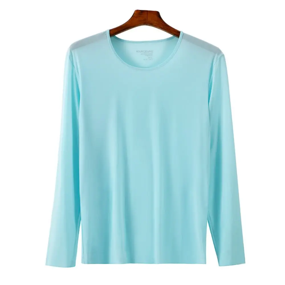 

Men'S Four Seasons Ice Silk Bottom Shirt Smooth Breathable Cool Lightweight High Elastic Sports Tight Top