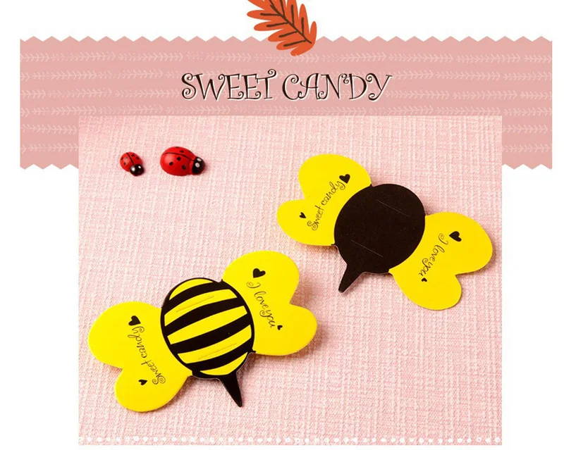 20/50PCS Marienkäfer Schmetterling Biene Lutscher Halter Karten Insekt Süßigkeiten Pakete für Kindertag Geschenk Geburtstag Party Dekoration – Detail 7