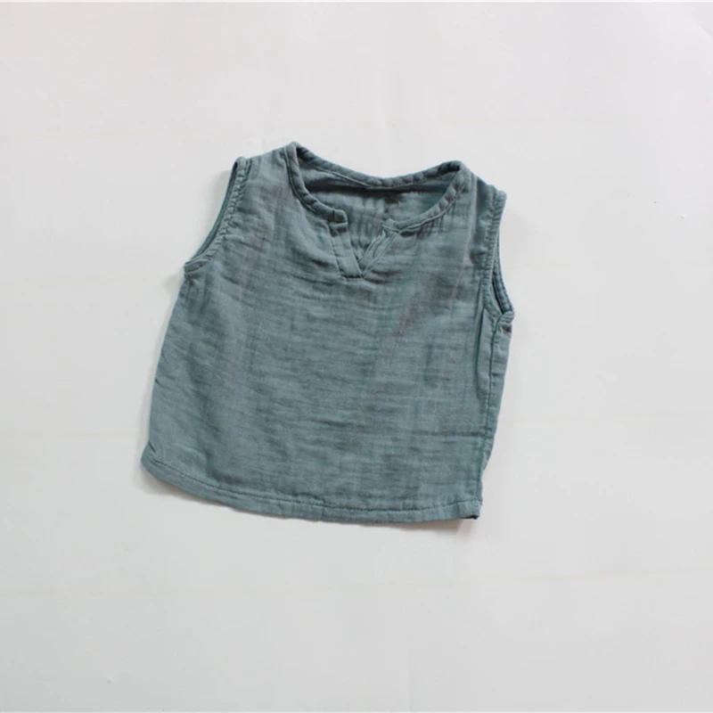 남아 여아 민소매 티셔츠, 한국 스타일, 어린이 티셔츠, 코튼 티 탑, 남아 여아 옷, 아이 티셔츠, 9M-8Y