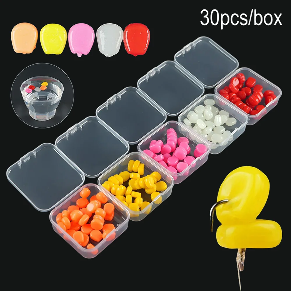 30 grains de maïs flottants multicolores en silicone organique - appât souple pour carpes
