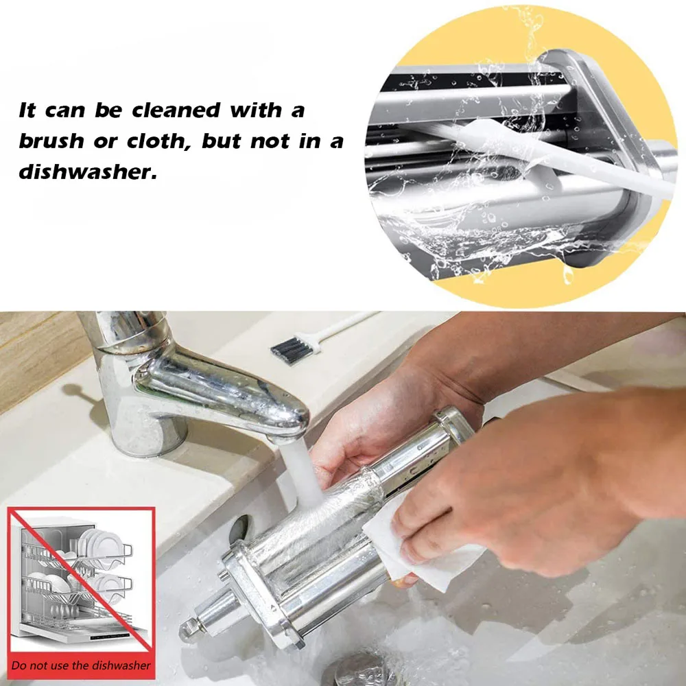 Pasta Maker Attachment 3-in-1 Pasta Roller Cutter Parts Noodles Press Machine Compatible with KitchenAid Stand Mixers