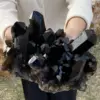 Natural Beautiful Black Quartz Crystal Cluster Mineral Specimen 6