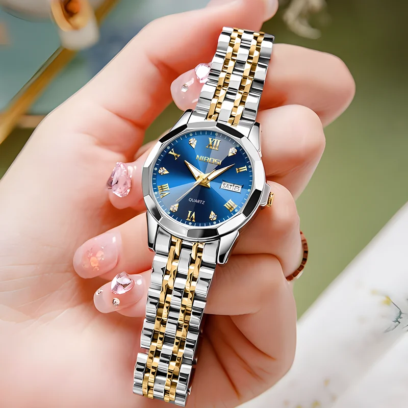 

NIBOSI Luxury Women Bracelet Quartz Watches For Women Magnetic Watch Ladies Sports Week Date Wristwtch Clock Relogio Feminino