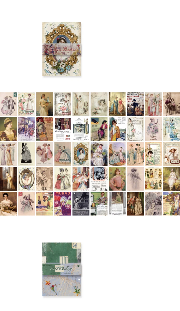 Mr. Paper 8 Style 100pcs/book Vintage Message Material Paper Creative Flower Character Hand Account Decorative Memo Pad