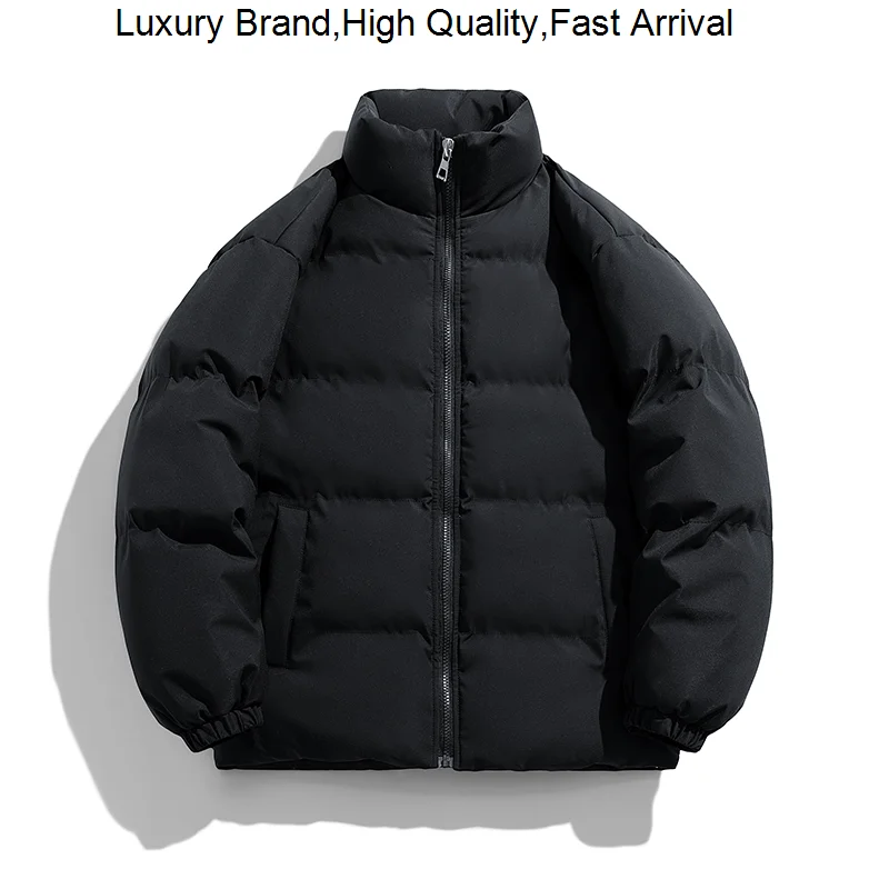 

Casual 2023 Loose Thicken Warm s Unisex Solid Color Stand Collar Men Winter Jacket Parkas 5XL