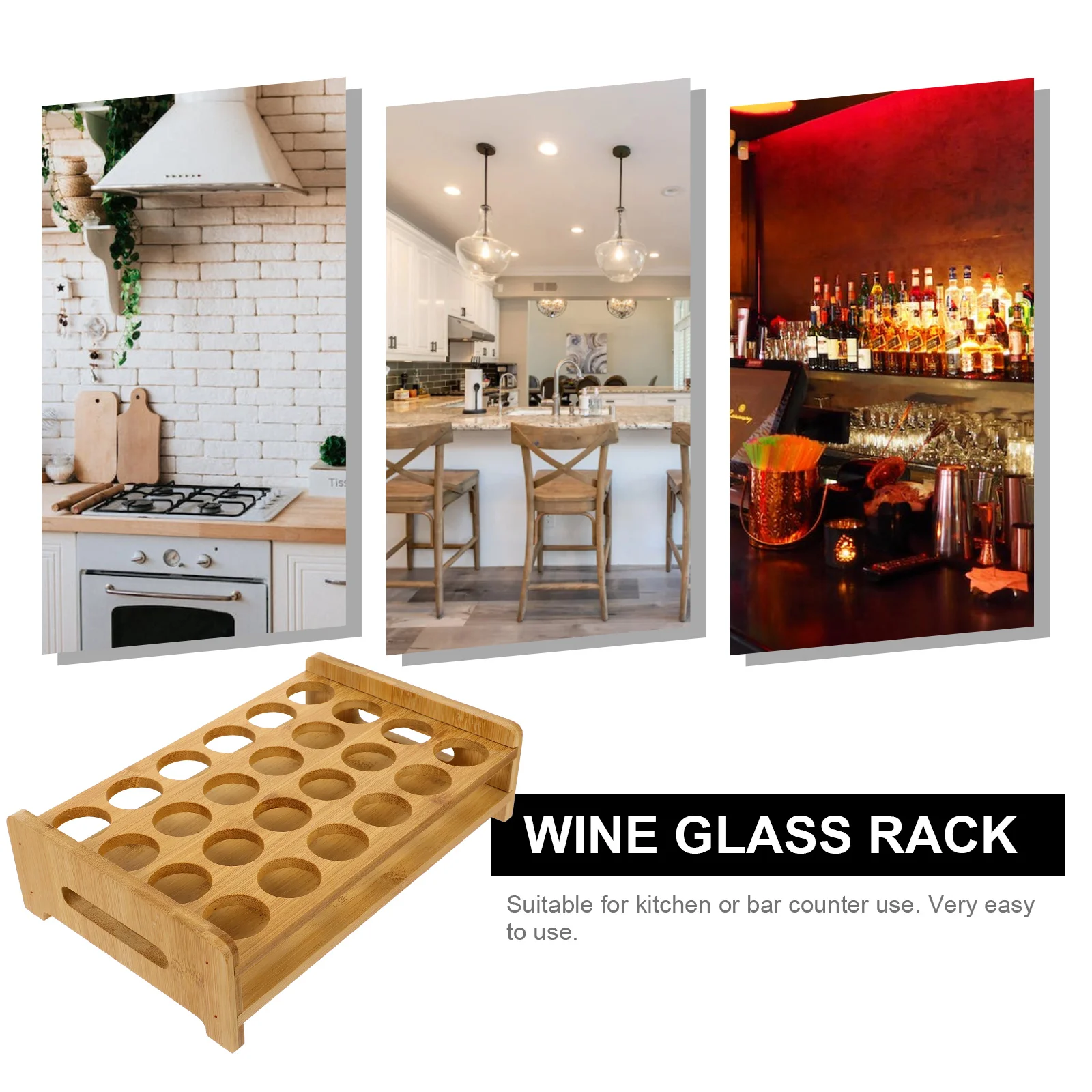 Wine Glass Rack Whiskey Glasses Organizer Display Stand Wood Cup Holder Cups Multi-slots Shot 5