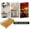 Wine Glass Rack Whiskey Glasses Organizer Display Stand Wood Cup Holder Cups Multi-slots Shot 5