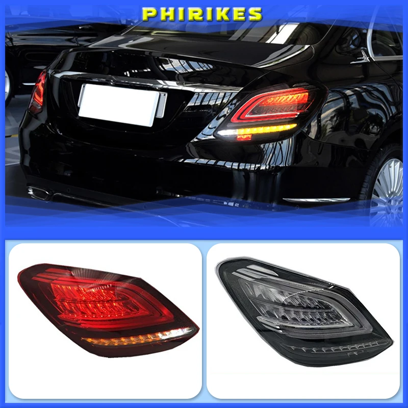 

Новые светодиодсветодиодный задние фонари в сборе для Benz C-Class W205 14-20 светодиодный ные задние фонари, стоп-сигнал, задний фонарь, дневные ходовые огни, автомобильные задние фонари s
