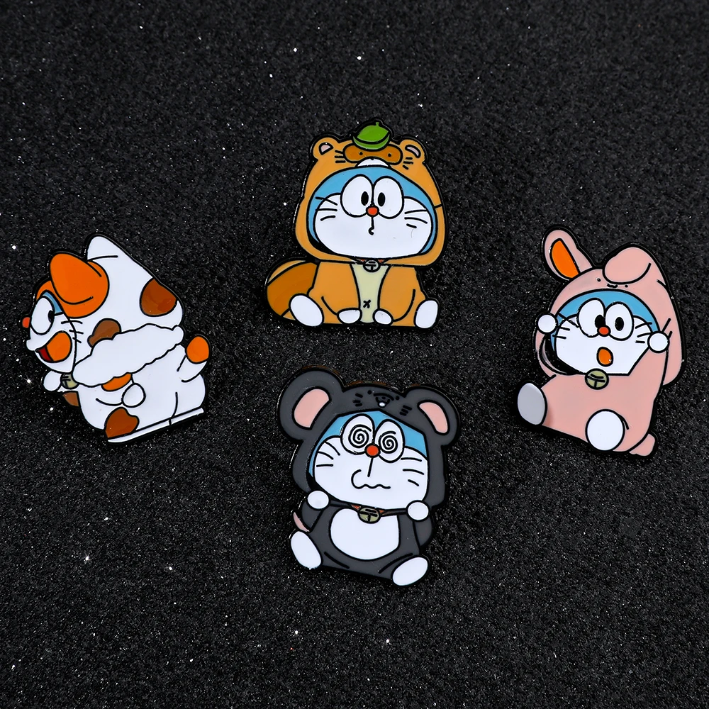 

Anime Doraemon Enamel Brooch Jewelry Cute Doraemon in Pajamas Creativity Cartoon Badge for Clothing Backpack Cute Accessories