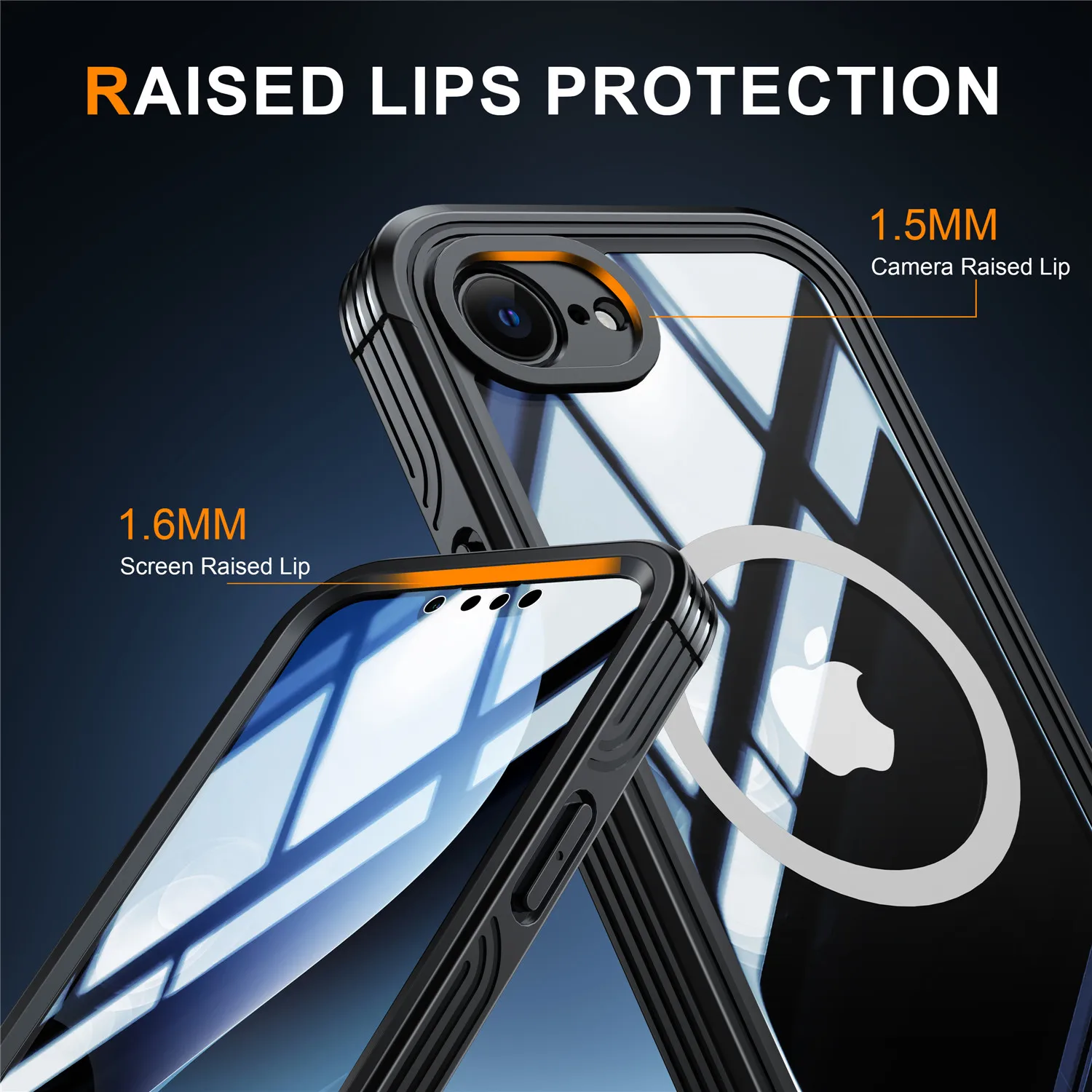 Premium 360 Protection Case with Double Layer Glass Screen Protector and Magnetic Wireless Charging Cover