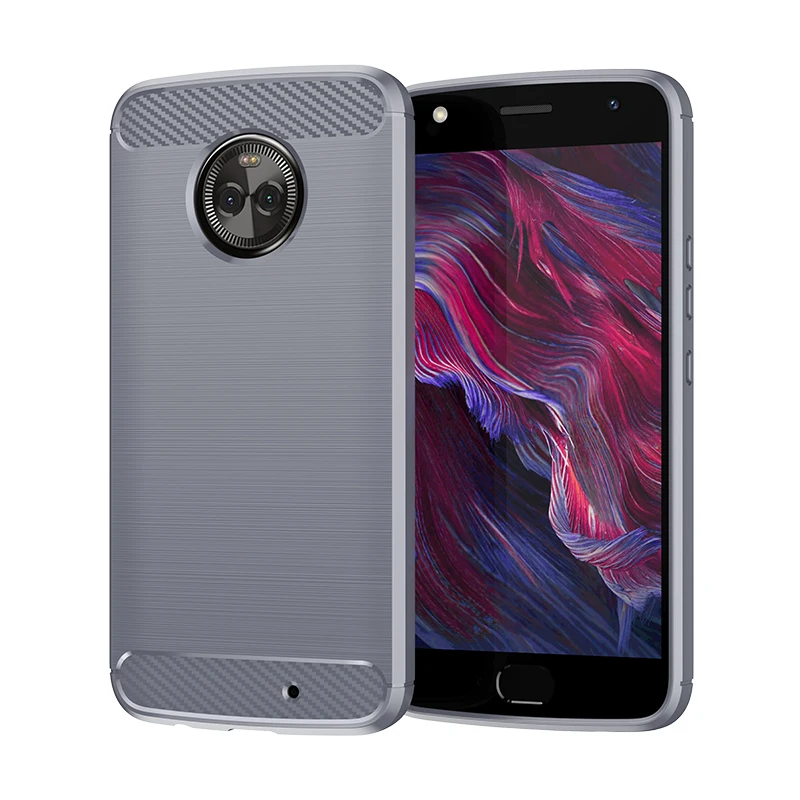 Moto X4 소프트 폰 커버 용 충격 방지 매트 케이스 moto x4 탄소 섬유 케이스 용 실리콘 브러시 케이스