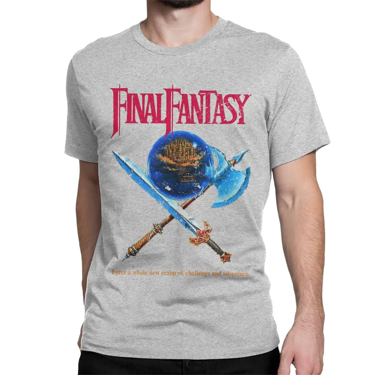 thumbnail image 1 of Camiseta divertida de Final Fantasy VII para hombre y mujer, de manga corta y cuello redondo, de algodón con estampado., 1 of 7